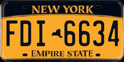 NY license plate FDI6634