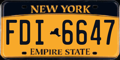 NY license plate FDI6647