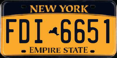 NY license plate FDI6651