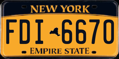 NY license plate FDI6670