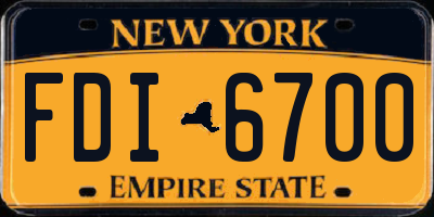 NY license plate FDI6700