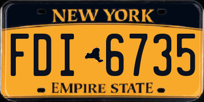 NY license plate FDI6735