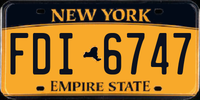 NY license plate FDI6747