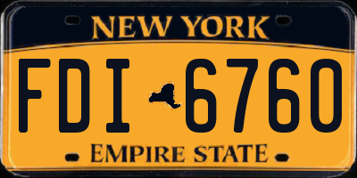 NY license plate FDI6760