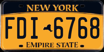 NY license plate FDI6768