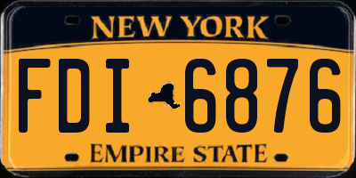 NY license plate FDI6876