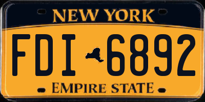 NY license plate FDI6892