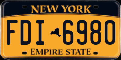 NY license plate FDI6980