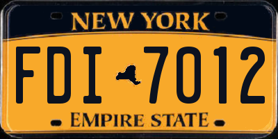 NY license plate FDI7012