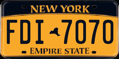 NY license plate FDI7070