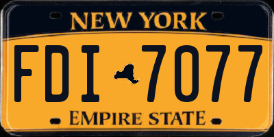 NY license plate FDI7077