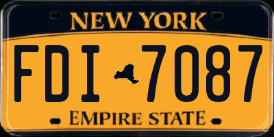 NY license plate FDI7087