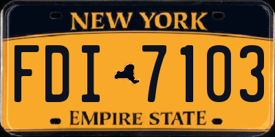 NY license plate FDI7103
