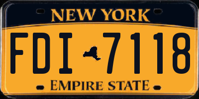 NY license plate FDI7118