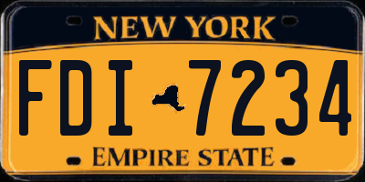 NY license plate FDI7234