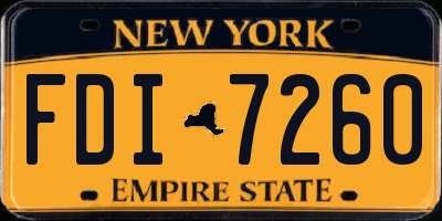 NY license plate FDI7260