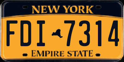 NY license plate FDI7314
