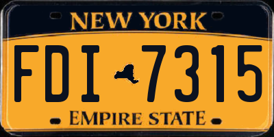 NY license plate FDI7315