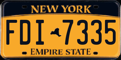 NY license plate FDI7335