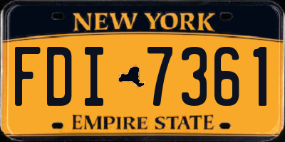 NY license plate FDI7361
