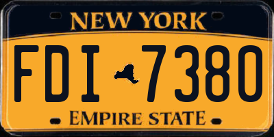 NY license plate FDI7380