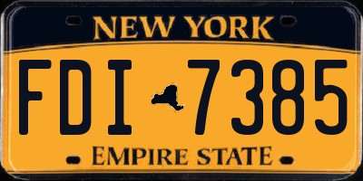 NY license plate FDI7385