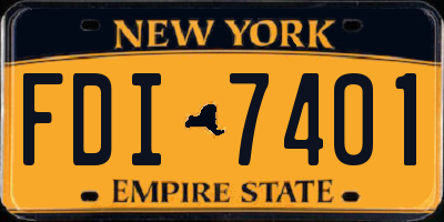 NY license plate FDI7401