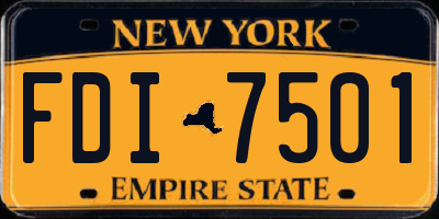 NY license plate FDI7501