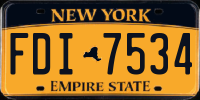 NY license plate FDI7534