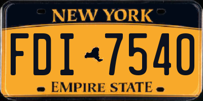 NY license plate FDI7540