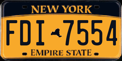 NY license plate FDI7554