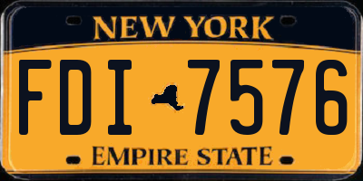 NY license plate FDI7576