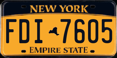 NY license plate FDI7605