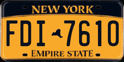 NY license plate FDI7610