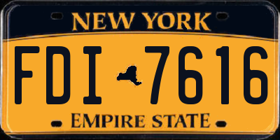 NY license plate FDI7616