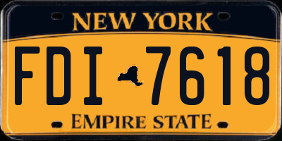 NY license plate FDI7618
