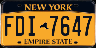 NY license plate FDI7647
