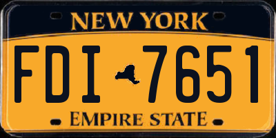 NY license plate FDI7651