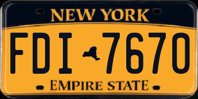 NY license plate FDI7670