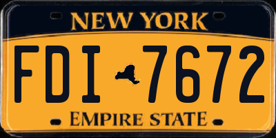 NY license plate FDI7672