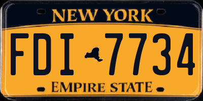 NY license plate FDI7734