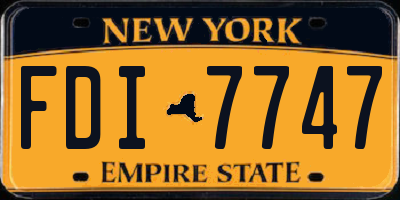 NY license plate FDI7747