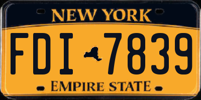 NY license plate FDI7839