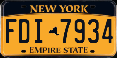 NY license plate FDI7934