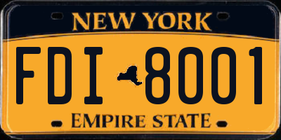 NY license plate FDI8001
