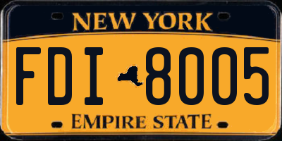 NY license plate FDI8005