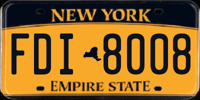NY license plate FDI8008
