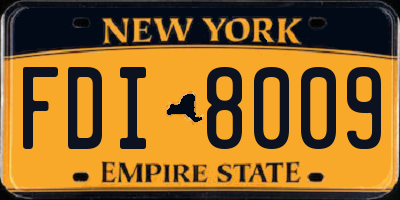 NY license plate FDI8009