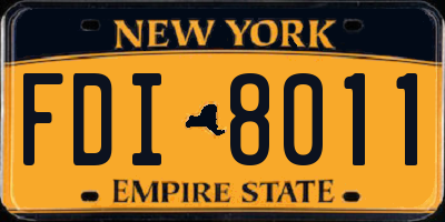 NY license plate FDI8011