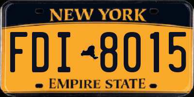 NY license plate FDI8015